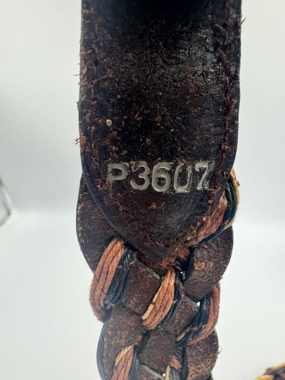 Brighton Vintage Brown Braided Woven Leather Belt